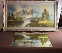 55 x 31 oil painting and 30 x 20 mirror