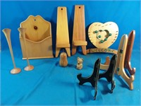 Variety of handmade wooden items