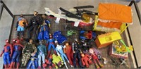 Toy lot - action figures, sonic car, Dino
