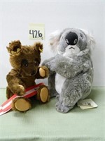 (2) Steiff Bears - (1) Koala & (1) Jointed Teddy