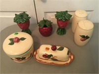 Vtg Strawberry Cups, Franciscan Butter Dish Etc