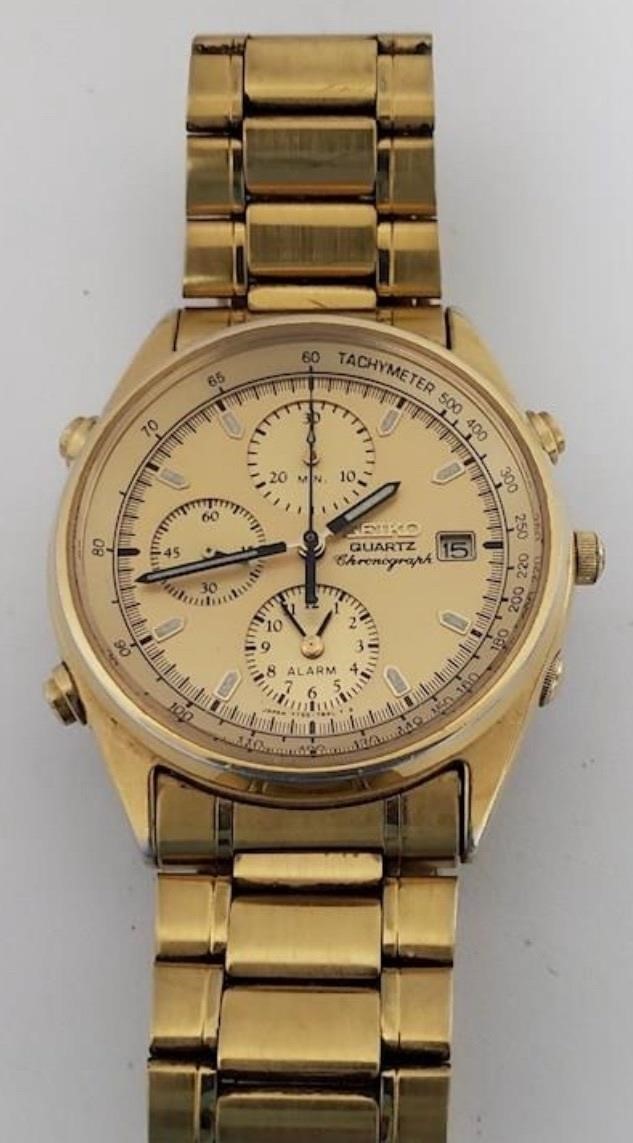 VINTAGE SEIKO CHRONOGRAPH DATE/TIME ALARM WATCH