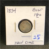 1834 Bust Half Dime