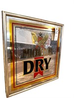 Michelob Dry Beer Mirrored and Framed