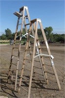 (2) Wood Ladders, 8FT & 10FT
