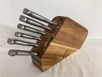 Sabatier Six Piece Knife Set in Wood Block