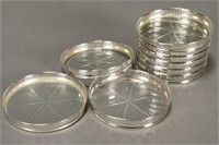 Set of Nine American Sterling Silver and Glass