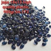 JAPAN VTG 18X13MM BLUE ACRYLIC STONES HIGH QUALITY