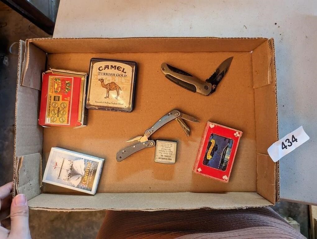 Knives, Playing Cards, Advertising Tape Measure