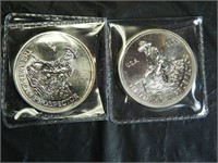 1986 & 1986 1 OZT Fine Silver Rounds Prospector