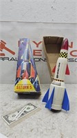 1970s Saturn 5 Toy Rocket, Collectible, Battery