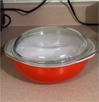 Pyrex Cherry red lidded bowl