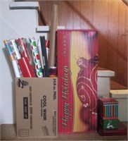 (G) Lot of christmas wrapping paper and more