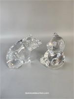 Clear Bear & Pig Paperweights