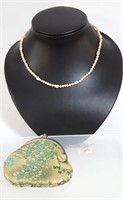 10KT Gold Plated Clasp On Pearl & Stone Choker