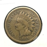 1862 Indian Head Penny 1c VG CoinSnap
