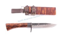 A.G. Russell Burl Handled Knife and Scabbard