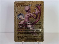 Rare Pokemon Gold Foil Mewtwo Gx