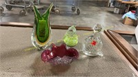 Hand Blown Glass Paperweights, Candy Dish