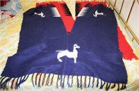Two Wool Shawls with Sewn Animals