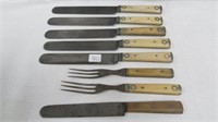 Civil War Era Knives and Forks Bone Handled