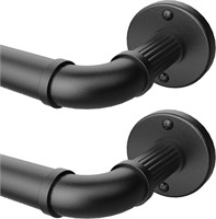 Black Curtain Rods 72-144 Inch  Set of 2 Outdoor