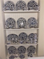 Large Lot of Blue and White China