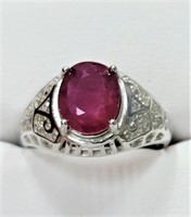 $300 Silver Ruby Ring