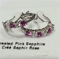 $200 Silver Pink Cz Earrings
