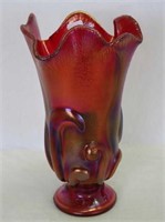 Fenton Stretch Glass 100 Year 9" vase - red