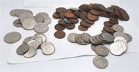Unsearched Canadian Coins. Pennies, Nickels, Dimes