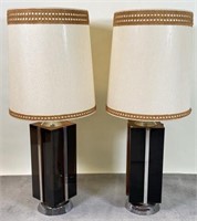 PAIR LARGE MODERN TABLE LAMPS