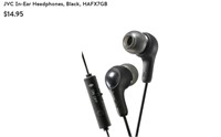 JVC In-Ear Headphones, Black, HAFX7GB NEW