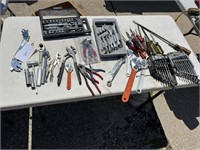 TABLE TOP FULL OF TOOLS SOME CRAFTSMAN
