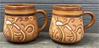 (2) Guatemala Pottery Mugs