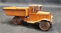 Vintage orange metal toy truck