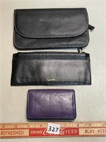 THREE LADIES LEATHER WALLETS