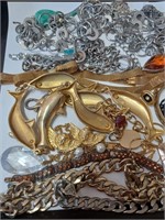 Lot of Various Goldtone, Silvertone Jewelry,