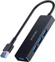 HOYOKI 4 Port USB 3.0 Hub, Ultra-Slim Powered USB