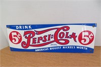 Porcelain Pepsi Sign 18" long