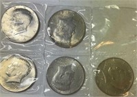 (5) 1964-D In Sealed Plastic Silver