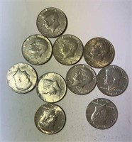 (10) Kennedy Half Dollars 40% Silver