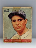 1933 Goudey Gum Luke Sewell #168 *TAPE