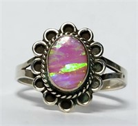 Opal Stone on Sterling Silver Ring VTG