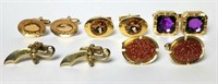 Cufflinks 5 Pairs Vintage Gold Tone