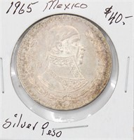 1965 Mexico Silver Peso Coin