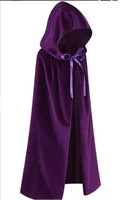 REGENBOOG, 67 IN. HOODED SATIN CLOAK, PURPLE