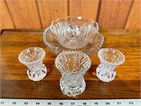 Crystal serving bowls toothpick holders