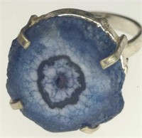 925 stamped agate ring size 8