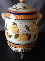 Handpainted Ceramic Beverage Dispenser